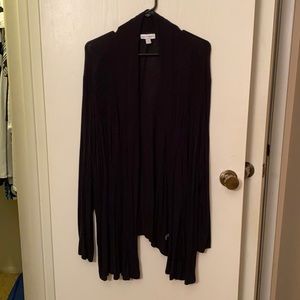 Fashion Bug 3X Black Long-Sleeve Ruched Cardigan